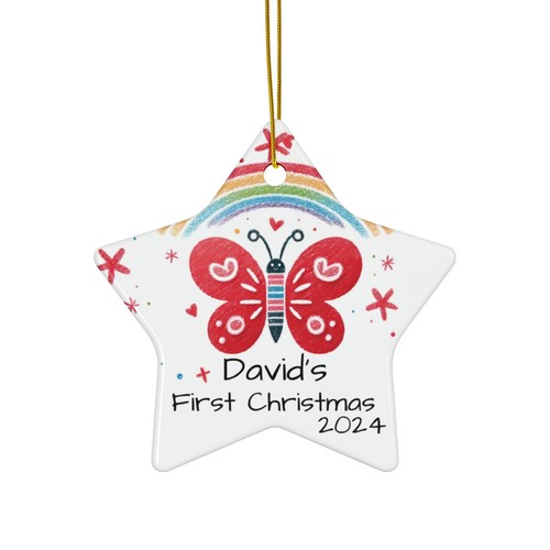 Erste Weihnachts Keramik Ornamente in 4 Formen, Weihnachtsgeschenke & Meilensteine - Bild 12 von 13