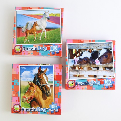 Lot of 5 Puzzle Bug 100 Piece Animal Themed Jigsaw Puzzles Toys - Picture 2 of 5