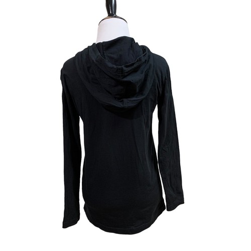 Puma Girl's L Large (14-16) T-Shirt with Hoodie Logo Print Silver Black Cotton - Picture 4 of 12