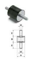 Anti-vibration damper mounting (dia 65mm-125mm) male - male (dimension,pack)