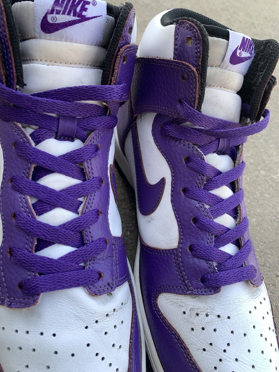 Vintage 2010 Nike Dunk High Varsity Purple White Size 9 Mens