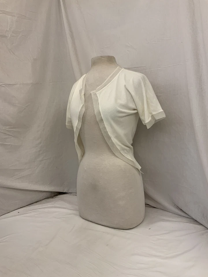 Etcetera Shirt M White Short Sleeve Pullover Viscose Polyester YGI Y1-917 - Image 4 of 4