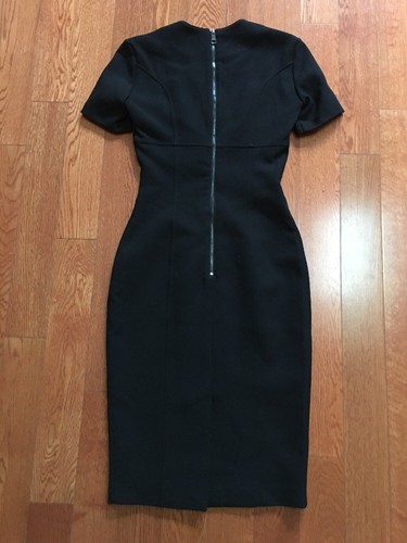 NWT $850 Burberry London Black Ornate Seam Structured Pencil Dress Sz US 0/UK 2 - Picture 5 of 7