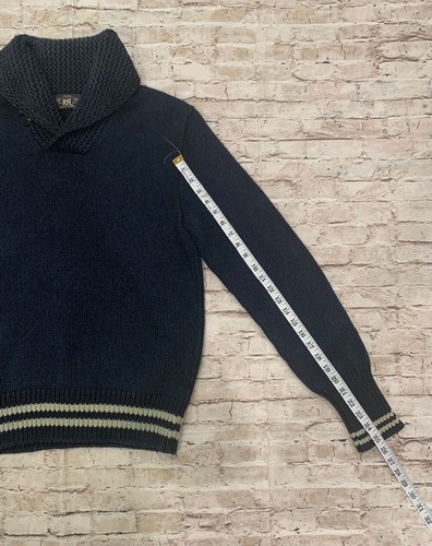 Polo Ralph Lauren Double RRL Dark Gray Knit Pullover Sweater Size L - Picture 6 of 8