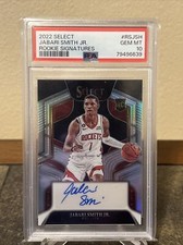 PSA 10 2022-23 Panini Select Jabari Smith Jr. Silver Prizm Rookie RC Auto #/249