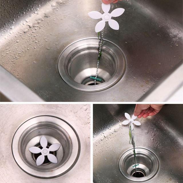 2 Drain Wig Bathroom Shower Chain Cleaner Hair Catcher Durable Diy Uk Stock