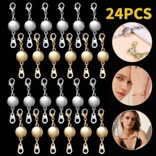 24pcs Magnetic Lobster Clasps Jewelry Necklace Converter Extender Hook Closures