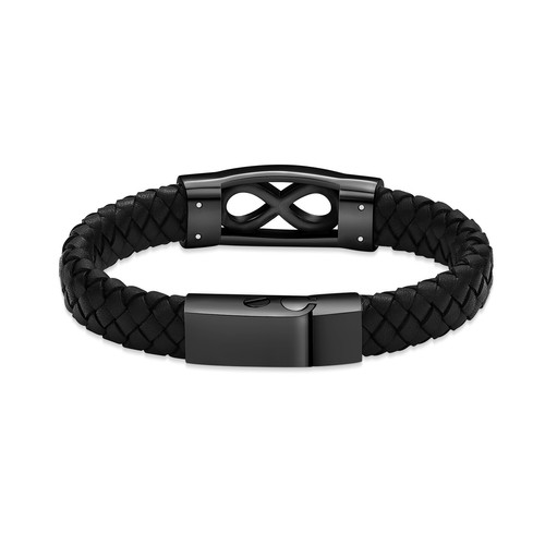 Infinity Women Men's Cremation Urn Bracelet for Ashes Leather Cuff Urn Bracelet - Picture 9 of 38