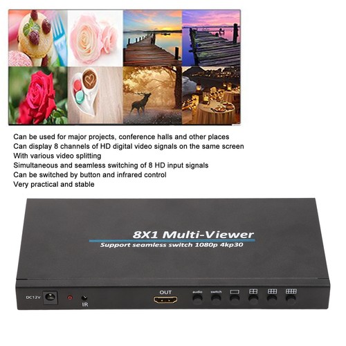 (UK) Multiviewer Switch 8x1 8 Channel Screen Splitting 4K High GF0 - Zdjęcie 10 z 12