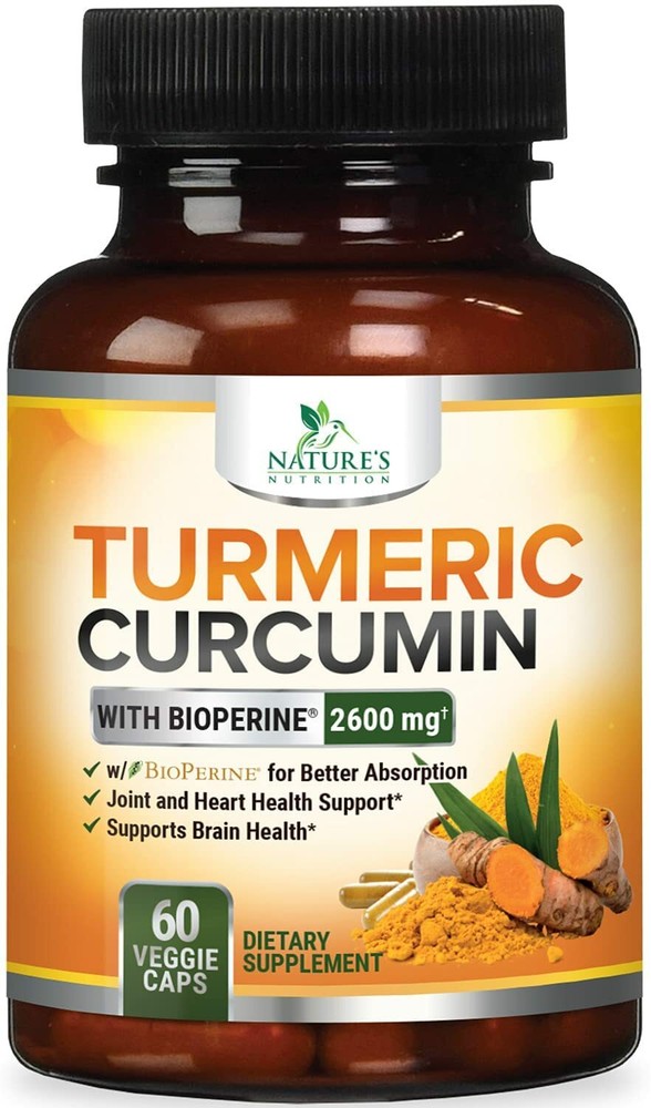 Turmeric Curcumin 2600mg with Bioperine Triple Strength Capsules for Enhanced Absorption