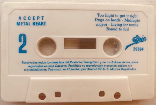 Accept - Two Ultra Rare Original Epic Colombia Cassettes Tape - Picture 10 of 16