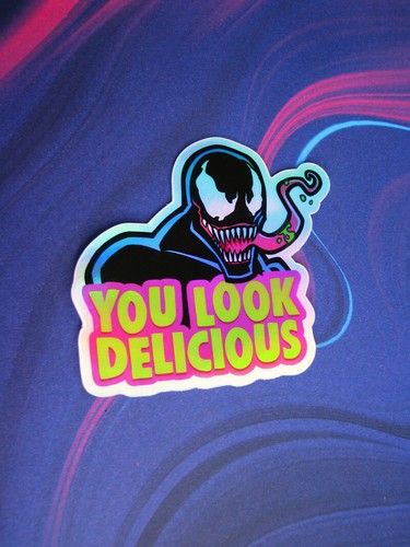 Venom Holographic Metallic Sticker Marvel Spider-Man Car Laptop Skateboard Decal - Picture 3 of 5