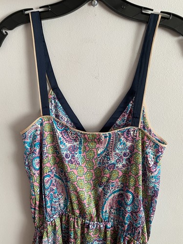 Juicy Couture Maxi Sommerkleid Paisley Gummibund Satin rosa blau Gr. 2 - Bild 6 von 6