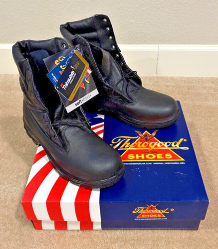 New Thorogood Mens Black 3M Thinsulate WATERPROOF Leather Boots Size 9 M USA - Picture 4 of 20