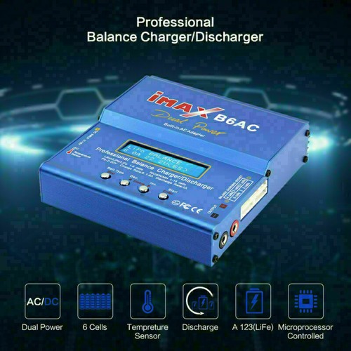 80Watt IMax B6 AC Netzteil Ladegerät Batterie Balance Charger LiPo Dual Power - Bild 2 von 12