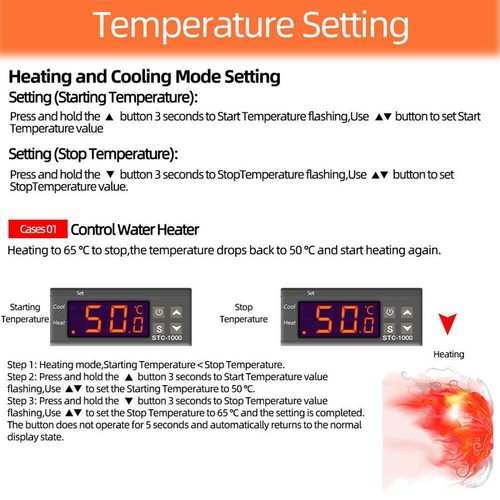 STC-1000 12V 110V 220V Digital Temperature Controller Thermostat-Thermoregulator - Picture 12 of 12