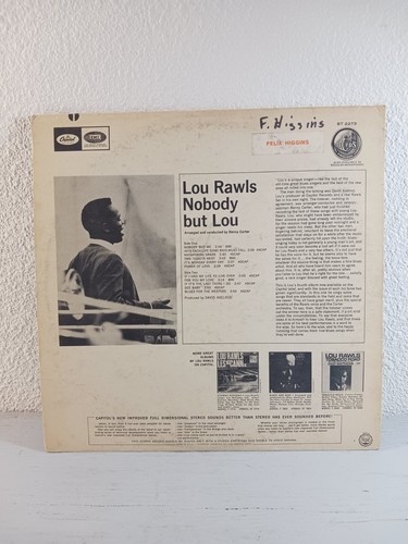 Lou Rawls Nobody But Lou ST-2273 Capitol Records LP Vinyl EX/VG - Picture 2 of 2