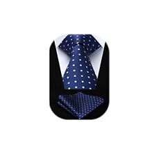 Polka Dot Ties for Men 8.5cm / 3.4 inches in Width B-navy Blue  White 1