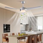 52" Ceiling Fan w/Light Modern Ceiling Fan Light w/Remote Control for Bedroom
