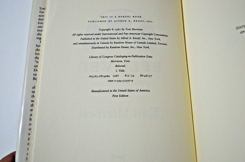 BELOVED by Toni Morrison, Hardcover, FIRST EDITION - Picture 2 of 7