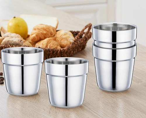 TeamFar Coffee Cup Espresso Cup Mug Set of 4, Double Wall Stainless Steel Tea... - Picture 2 of 7