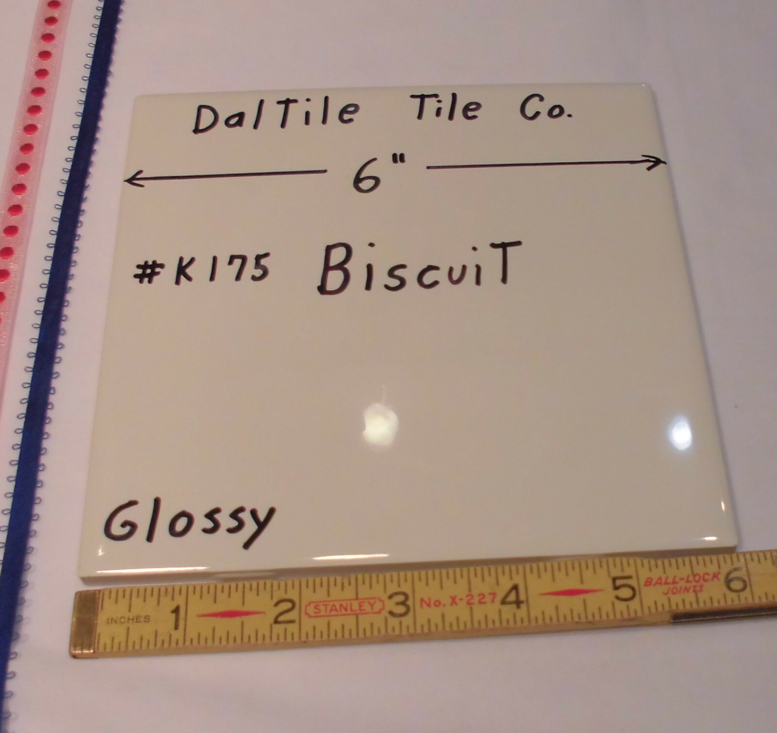 1 pc. Glossy Ceramic Tiles *Kohler Biscuit K175* 6" X 6" by Daltile