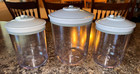 FoodSaver Snail Vacuum Seal Canister Set Lot of 3 Assorted sizes  CLEAR