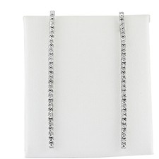 1.00Ct Round Diamond G SI1 Women's Two Inch Dangle Earring 18k Gold White