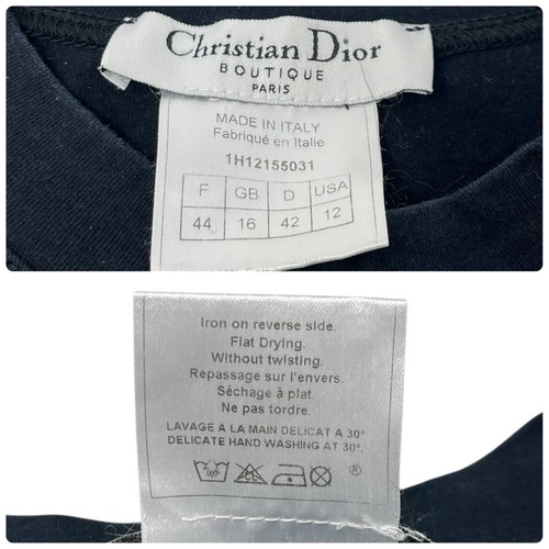 Christian Dior Vintage 2002 J'ADORE Long Sleeve Top T-shirt #44 Black Cotton - Picture 10 of 10