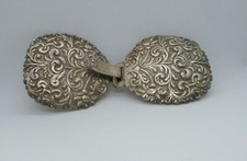 ANTIQUE AUSTRIAN SILVER REPOUSSE BELT BUCKLE FROM THE 1800'S