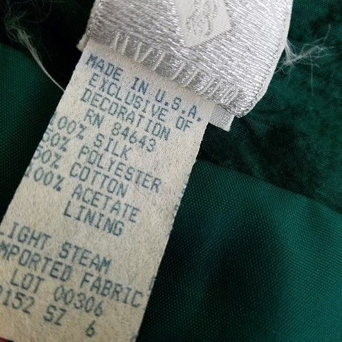 Vintage Watters & Watters Metallic Silk Off Shoulder Cocktail Dress Womens sz 6 - Picture 8 of 8