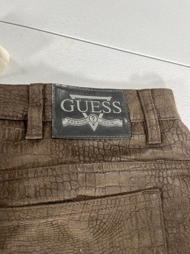 Guess Jeans Men Gator Suede Pants Brown Size 40 - Picture 5 of 10