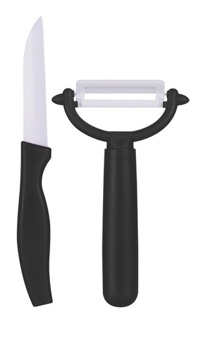 1 SET LUXUS KERAMIKMESSER KARTOFFELSCHÄLER ROT SCHWARZ KÜCHENMESSER SPARSCHÄLER - Bild 3 von 7