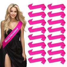 16Pcs Sash Satin Sash Rose-Red Blank Sash Blank Sashes for Pageants Senior Sa...