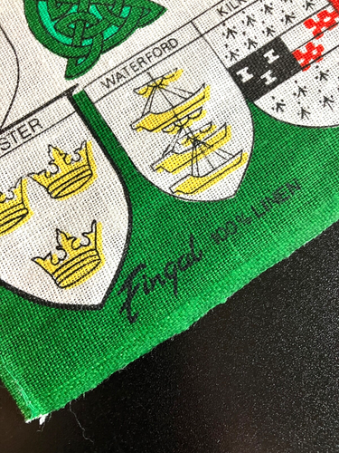 NUEVO COMO NUEVO DE COLECCIÓN Toalla de té de lino irlandesa Fingal Mapa de Irlanda y Provencias con ESCUDO DE ARMAS - Imagen 4 de 6