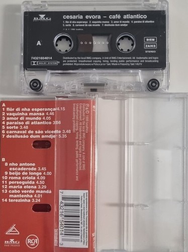 CESARIA EVORA CAFE ATLANTICO audio music cassette tape - Zdjęcie 2 z 2