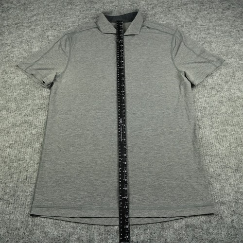 Lululemon Polo Shirt Mens Large Gray Heathered Casual Lightweight Training- - Picture 5 of 12