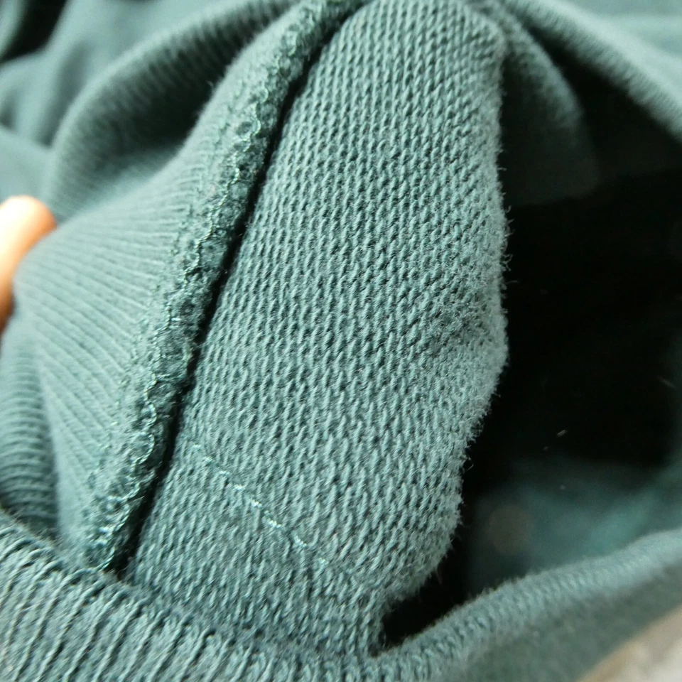 J Crew Authentic Fleece Hoodie Womens M Green Blue Cotton Terry Raglan Sleeve - Image 4 of 4