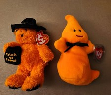 Ty Beanies “ Haunt & Witchy ” Halloween Bears  Borders Exclusive 2006/07 W/Tags