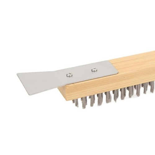 Pizza Oven Brush Steel Wire Pizza Stone Cleaning Brush With Scraper Oven Clean - Picture 3 of 10
