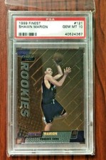 1999 Topps Finest SHAWN MARION Rookie Card RC #121 PSA 10 GEM MINT SUNS