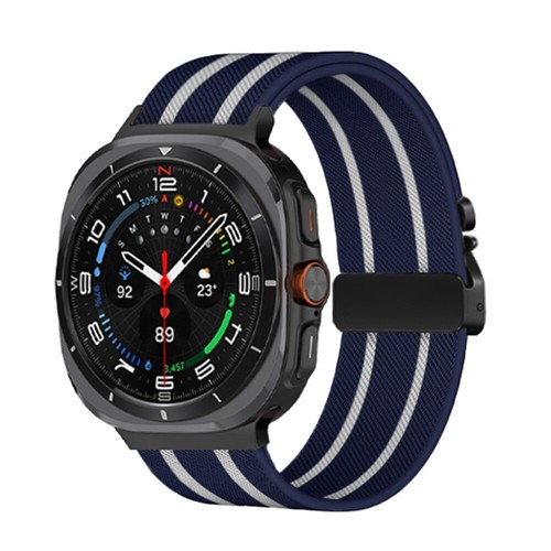 Cinturino sportivo in nylon a strisce per Samsung Galaxy Watch Ultra (2025) ricambio - Foto 10 di 21