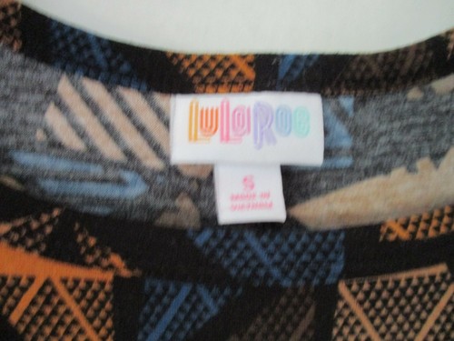 Lularoe ~ braun blau schwarz Kurzarm CARLY KLEID ~ Damengröße Small - Bild 2 von 2