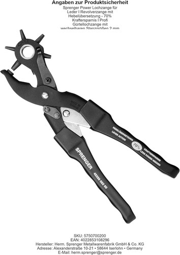 Leather Hole Punch - Made in Germany - Handheld Professional Tool for Leather... - Picture 8 of 8