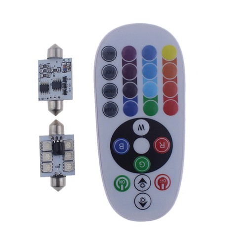 4x RGB Domo Mapa Luz 578 212-2 Control Remoto Bombilla LED Lámpara Interior Para Chevy - Imagen 6 de 11