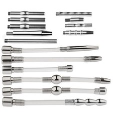 Stainless steel Sounding Urethra Dilator Silicone Penis Plug for chastity cage