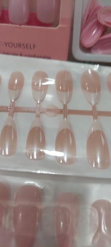 Press On Nägel, 4er Set, rosa, ovale/mandelförmige Form, Kleber & Feile enthalten - Bild 4 von 5