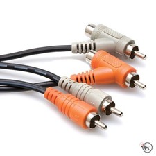 Hosa CRA-202PB Stereo Interconnect Dual RCA to Dual Piggyback Cable 2m, 6.6ft