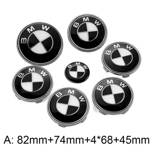7pcs/set Car Front Emblem Rear Badge Wheel Hub Cap Sticker for BMW most models - Picture 27 of 38