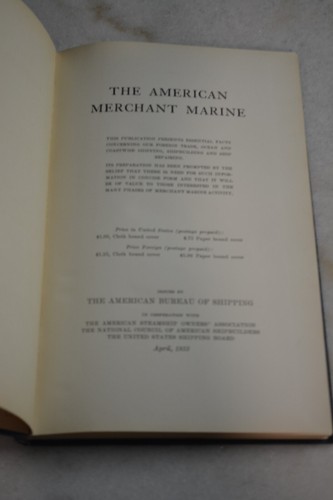 April 1933, The American Merchant Marine - American Bureau of Shipping - 1st Ed! - Bild 2 von 3